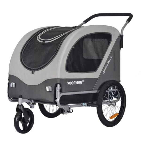 Doggyhut 2‑in‑1 Fahrradanhänger & Hundebuggy, bis 35 kg, Feststellbremse, Tiggo 80405