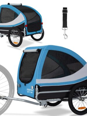 DOGGYHUT® Fahrrad‑Hundeanhänger bis 35 kg – Klappbar, Aluminiumrahmen, Sicherheitsgurt