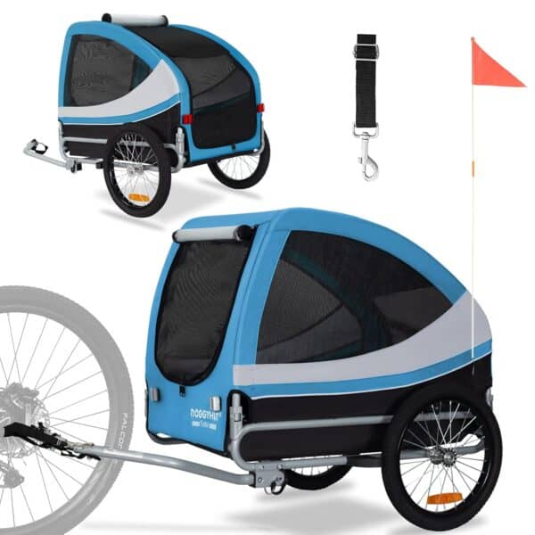 DOGGYHUT® Fahrrad‑Hundeanhänger bis 35 kg – Klappbar, Aluminiumrahmen, Sicherheitsgurt
