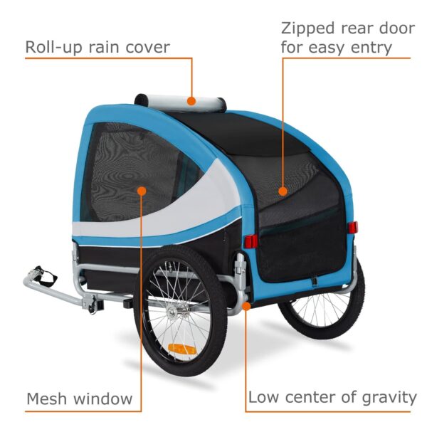 DOGGYHUT® Fahrrad‑Hundeanhänger bis 35 kg – Klappbar, Aluminiumrahmen, Sicherheitsgurt