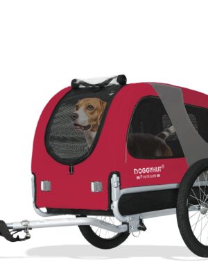 DOGGYHUT® Fahrradhundeanhänger Medium – bis 23 kg, klappbar, Premium