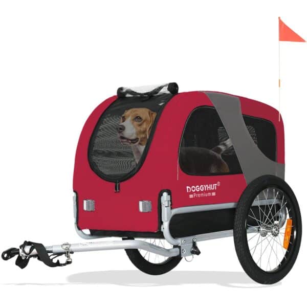 DOGGYHUT® Fahrradhundeanhänger Medium – bis 23 kg, klappbar, Premium