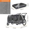 DOGGYHUT® Hunde‑Fahrradanhänger 2‑in‑1, 270 l, bis 35 kg, faltbarer Aluminium‑Rahmen