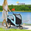 PawHut 2-in-1 Hunde‑Fahrradanhänger, 30 kg, Reflektoren, Oxford‑Gewebe, Blau