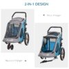 PawHut 2‑in‑1 Hundeanhänger – atmungsaktiver Oxford‑Stoff, Metallrahmen, Blau