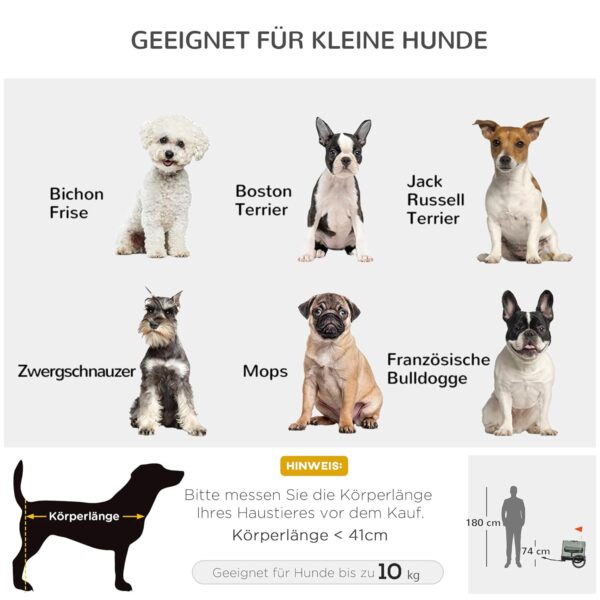 PawHut 3‑in‑1 Hundeanhänger – Lastenanhänger, reflektierend, bis 10 kg, Oxford Grau