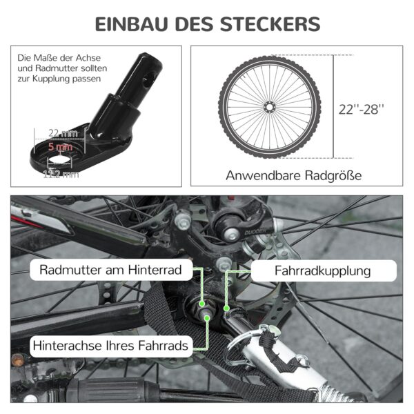 PawHut Fahrrad‑ & Joggeranhänger 2‑in‑1, bis 20 kg, mit Reflektoren & Stoßdämpfer