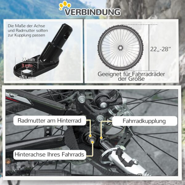 PawHut Hundeanhänger klappbar Schnellspanner, wasserbeständig, Stahlrahmen