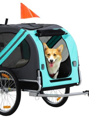 PawHut Hundehänger – atmungsaktiver Oxford‑Stoff, 130 cm, Fahrrad, für kleine & mittelgroße Hunde