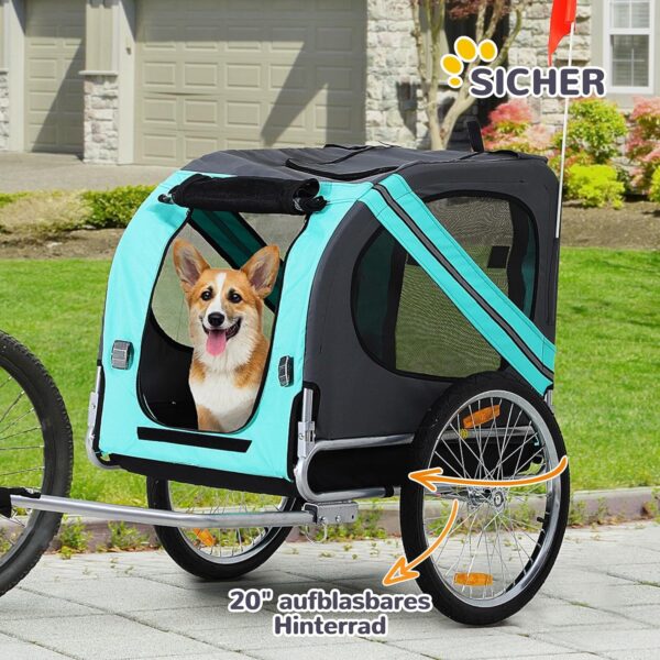 PawHut Hundehänger – atmungsaktiver Oxford‑Stoff, 130 cm, Fahrrad, für kleine & mittelgroße Hunde