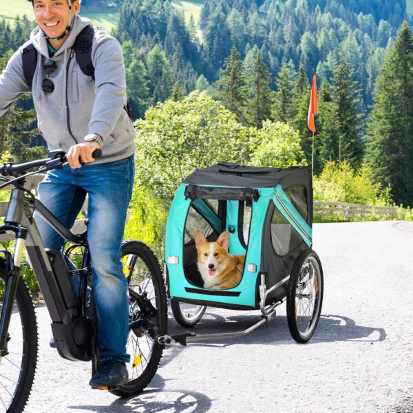 PawHut Hundehänger – atmungsaktiver Oxford‑Stoff, 130 cm, Fahrrad, für kleine & mittelgroße Hunde