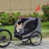 PawHut Hundetransporter Fahrradanhänger – faltbar, belüftet, 130 × 73 × 90 cm