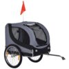 PawHut Hundetransporter Fahrradanhänger – faltbar, belüftet, 130 × 73 × 90 cm