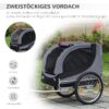 PawHut Hundetransporter Fahrradanhänger – faltbar, belüftet, 130 × 73 × 90 cm