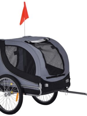 PawHut Hundetransporter Fahrradanhänger – faltbar, belüftet, 130 × 73 × 90 cm
