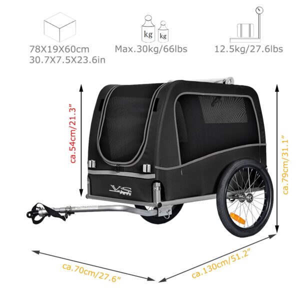 Tiggo Fahrradanhänger für Hunde bis 30 kg – klassisches Design, stabile Bauweise
