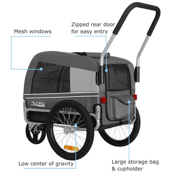 Tiggo Hundebuggy 2in1 Fahrradanhänger Medium – faltbar, sicher, leicht