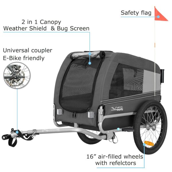 Tiggo Hundebuggy 2in1 Fahrradanhänger Medium – faltbar, sicher, leicht