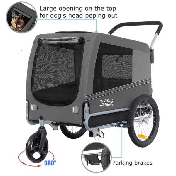 Tiggo VS Pets 2‑in‑1 Hunde‑Jogger & Fahrradanhänger, klappbar, 270 L, bis 35 kg