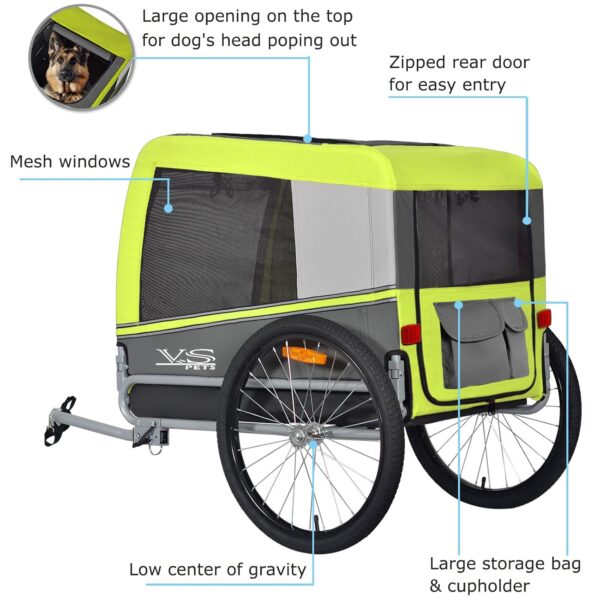 Tiggo VS Pets Hunde‑Fahrradanhänger 270 L, bis 35 kg, klappbar